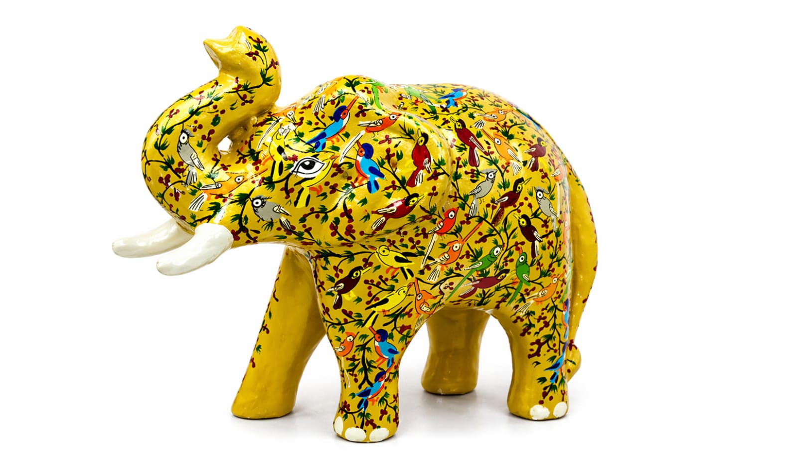 Paper mache elephant sculpture, Handmade Elephant , Wooden Elephant , hand painted paper mache sculpture from Kashmir, 8 inch 